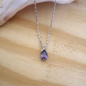 Elegant Purple Water Drop Pendant Necklace for‎ Women’s